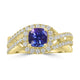 1.15ct Tanzanite Rings with 0.53tct Diamond set in 14K Yellow Gold