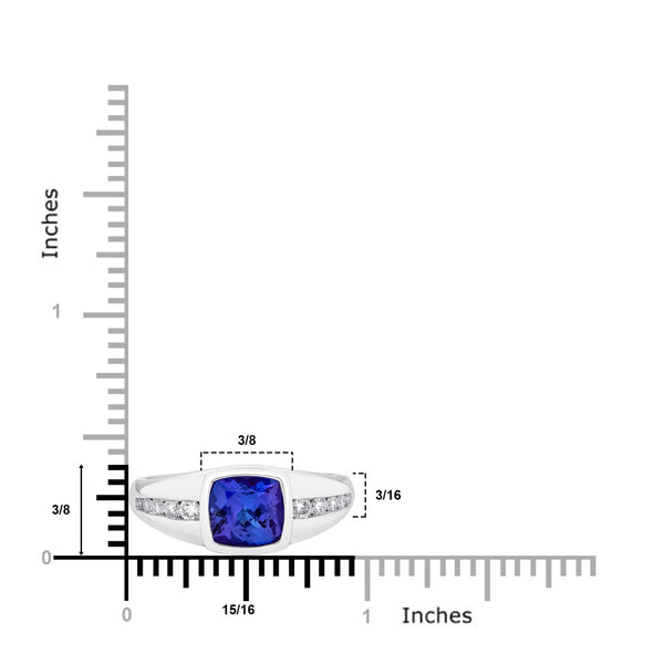 2.23Ct Tanzanite Ring With 0.36Tct Diamonds Set In 14Kt White Gold