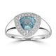 1.06ct  Aquamarine Rings with 0.18tct Diamond set in 14K White Gold