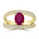 1.77ct Ruby Rings with 0.66tct Diamond set in 14K Yellow Gold