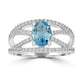 0.97ct  Aquamarine Rings with 0.4tct Diamond set in 14K White Gold