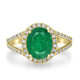 2.28ct Emerald Rings with 0.41tct Diamond set in 14K Yellow Gold