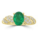 1.31ct Emerald Rings with 0.31tct Diamond set in 14K Yellow Gold