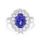 3.96 Tanzanite Rings with 0.85tct Diamond set in 14K White Gold