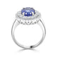 3.96 Tanzanite Rings with 0.85tct Diamond set in 14K White Gold