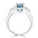 4.07ct Blue Zircon Ring with 0.25tct Diamonds set in 14K White Gold