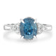 4.07ct Blue Zircon Ring with 0.25tct Diamonds set in 14K White Gold