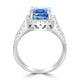 9.51ct Blue Zircon Ring with 1.01tct Diamonds set in 14K White Gold