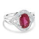 2.41ct Rubellite ring with 0.28tct diamonds set in 14kt white gold