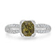 1.5ct Demantoid Garnet Ring with 0.62tct Diamonds set in 14K White Gold