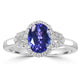 1.31ct Tanzanite Rings with 0.22tct Diamond set in 14K White Gold