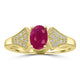 1.15ct Ruby Rings with 0.12tct Diamond set in 14K Yellow Gold