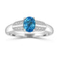 0.71ct  Aquamarine Rings with 0.05tct Diamond set in 14K White Gold