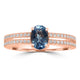 0.63ct Aquamarine Rings with 0.18tct Diamond set in 14K Rose Gold