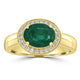 1.55ct   Emerald Rings with 0.17tct Diamond set in 18K Yellow Gold