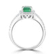 1.4ct Emerald Ring with 0.4tct Diamonds set in 14K White Gold