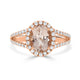 1.72ct Morganite Rings with 0.52tct Diamond set in 14K Rose Gold