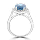 5.73ct Blue Zircon Ring with 0.35tct Diamonds set in 14K White Gold