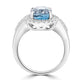 5.67ct Blue Zircon Ring with 0.34tct Diamonds set in 14K White Gold