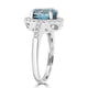 5.67ct Blue Zircon Ring with 0.34tct Diamonds set in 14K White Gold