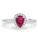 0.95Ct Ruby Ring With 0.31Tct Diamonds Set In 14K White Gold