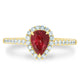 0.76Ct Ruby Ring With 0.23Tct Diamonds Set In 18K Yellow Gold