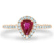 0.58Ct Ruby Ring With 0.32Tct Diamonds Set In 14K Rose Gold