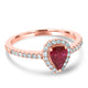 0.58Ct Ruby Ring With 0.32Tct Diamonds Set In 14K Rose Gold