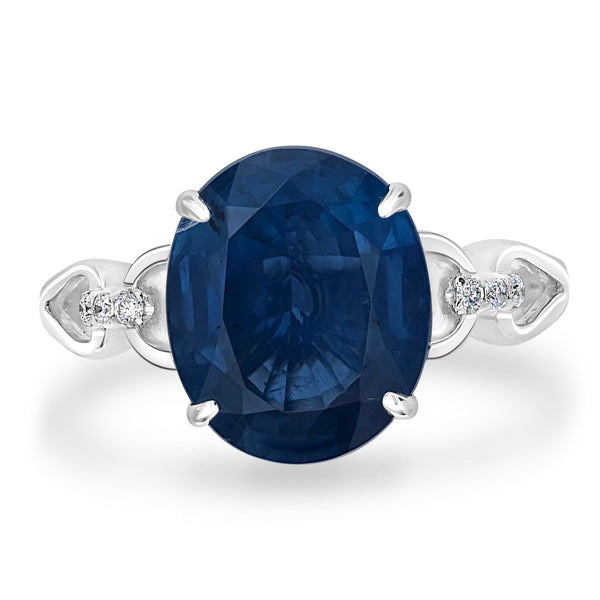 5.44ct Kyanite Ring with 0.19tct Diamonds set in 14K White Gold