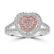 0.24ct  Pink Diamond Rings with 0.44tct Diamond set in 14K White Gold