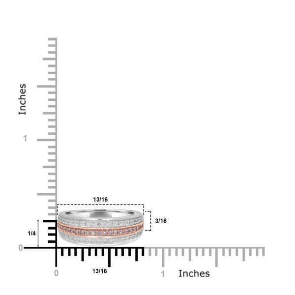 0.18ct  Pink Diamond Rings with 0.27tct Diamond set in 18K Two Tone Gold