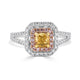 0.71Tct Yellow Diamond Ring With 0.60Tct Diamonds Set In 18Kt Two Tone Gold