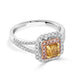 0.71Tct Yellow Diamond Ring With 0.60Tct Diamonds Set In 18Kt Two Tone Gold