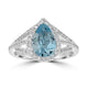 1.44ct  Aquamarine Rings with 0.32tct Diamond set in 14K White Gold