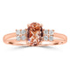 0.85ct Morganite Rings with 0.13tct Diamond set in 14K Rose Gold