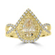 1.01ct  Yellow Diamond Rings with 0.56tct Diamond set in 18K Yellow Gold