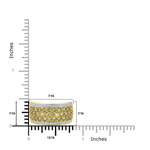 1.59Tct Yellow Diamond Ring With 0.23Tct Diamonds Set In 14Kt Yellow Gold