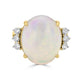 13.85Ct Opal Ring With 0.40Tct Diamonds Set In 14Kt Yellow Gold