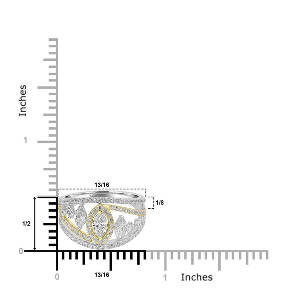 0.61tct Diamond Rings with 0.7tct Diamond set in 18K Two Tone Gold