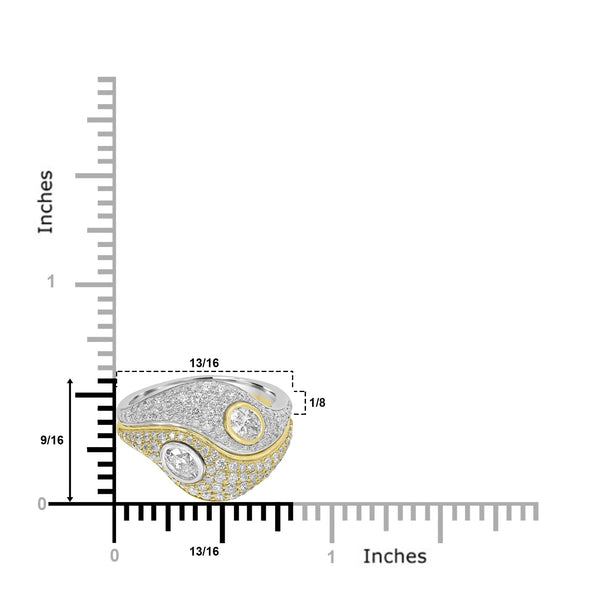 0.48tct Diamond Rings with 0.88tct Diamond set in 18K Two Tone Gold