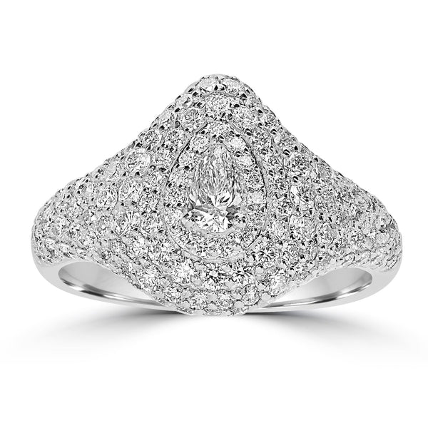 0.19ct Diamond Rings with 1.4tct Diamond set in 18K White Gold