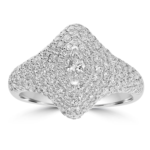 0.21ct Diamond Rings with 1.33tct Diamond set in 18K White Gold