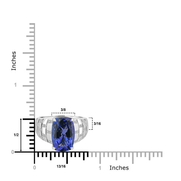 5.613ct Tanzanite Rings with 0.124tct Diamond set in 18K White Gold