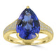 5.386ct Tanzanite Rings with 0.212tct Diamond set in 18K Yellow Gold