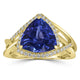 4.25ct Tanzanite Rings with 0.226tct Diamond set in 18K Yellow Gold