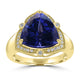 6.432ct Tanzanite Rings with 0.122tct Diamond set in 18K Yellow Gold