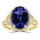 6.19ct Tanzanite Rings with 0.274tct Diamond set in 18K Yellow Gold