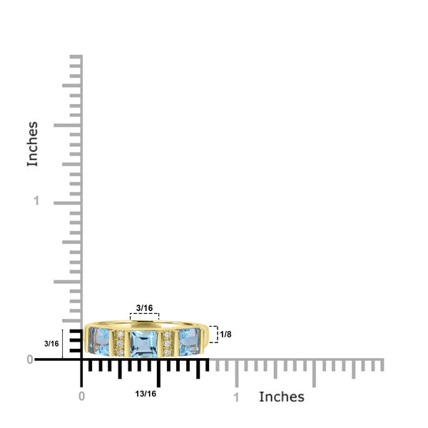 1.36ct Aquamarine Rings with 0.03tct Diamond set in 18K Yellow Gold