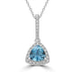 1.14ct  Aquamarine Pendants with 0.44tct Diamond set in 14K White Gold