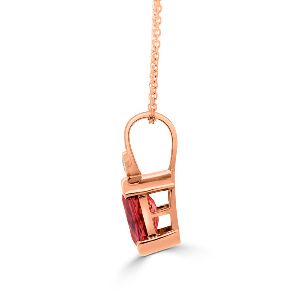 2.4ct Tourmaline Pendant with 0.1tct Diamonds set in 14K Rose Gold